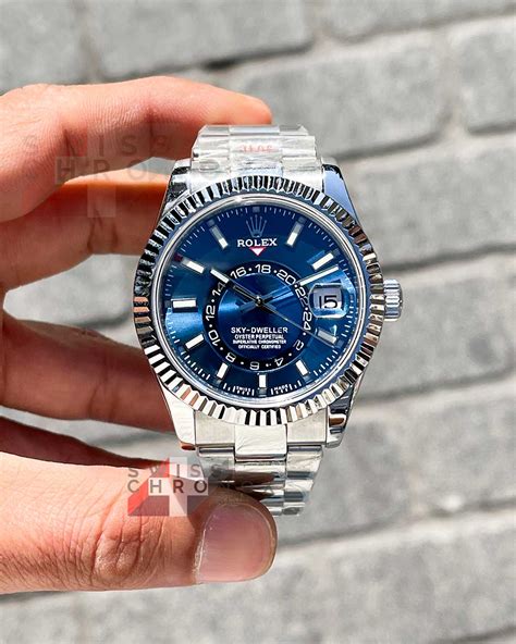 rolex blu sky|rolex perpetual sky dweller.